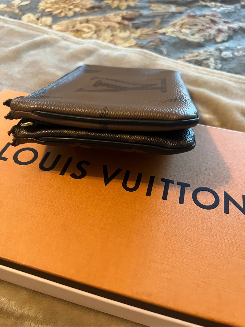 Louis Vuitton Reverse Monogram Giant Dobble Zip Pouchette with Detachable Strap